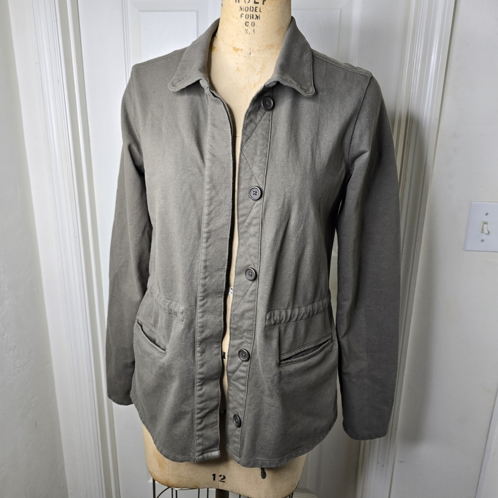 James Perse womens olive cotton LIGTH‎ jacket button front L